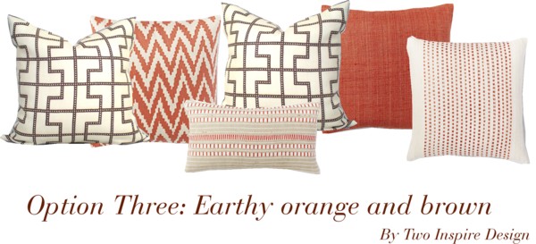 Breakfast Nook Pillows Brown Orange